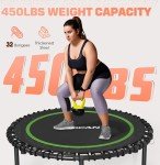 Foldable Mini Trampoline with Adjustable Handle, 450/550 lbs