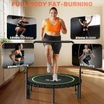 Foldable Mini Trampoline with Adjustable Handle, 450/550 lbs