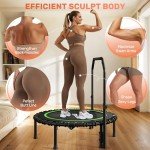 Foldable Mini Trampoline with Adjustable Handle, 450/550 lbs