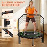 Foldable Mini Trampoline with Adjustable Handle, 450/550 lbs