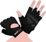 BEAST RAGE Fingerless Weightlifting Gloves - Black