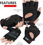 BEAST RAGE Fingerless Weightlifting Gloves - Black