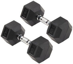 30 lb Non-Slip Hex Dumbbells for Home Workouts