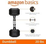 20-Pound Rubber Hex Dumbbell - Amazon Basics