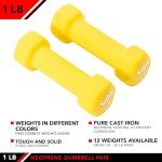 JFIT 1 LB Neoprene Dumbbell Pair Set