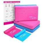 Yoga Blocks Set with Resistance Bands & Guide