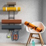 Wall-Mounted Yoga Mat and Accessory Organizer