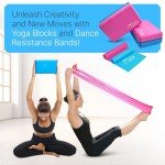 Yoga Blocks Set with Resistance Bands & Guide
