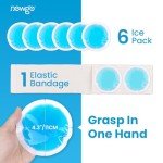 6 Pack Small Round Ice Packs for Pain Relief