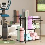 Yoga Mat and Equipment Storage Rack Organizer