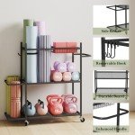 Yoga Mat and Equipment Storage Rack Organizer