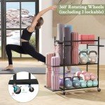 Yoga Mat and Equipment Storage Rack Organizer