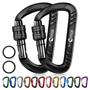Heavy Duty Locking Carabiner Clips - 2 Pack