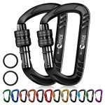 Heavy Duty Locking Carabiner Clips - 2 Pack