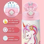 Kiocko Kids 16oz Unicorn Insulated Water Bottle