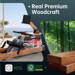 PASYOU Oak Wood Water Rowing Machine - Foldable, Bluetooth