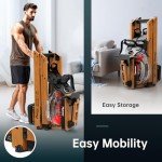 PASYOU Oak Wood Water Rowing Machine - Foldable, Bluetooth