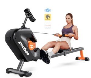 pooboo Magnetic Rowing Machine with LCD Monitor