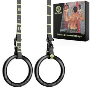Adjustable Gymnastic Rings with Anti-Slip Straps