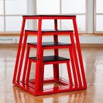 JFIT 12" Plyometric Jump Box - Red/Black