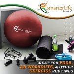 SmarterLife Anti-Burst Yoga and Fitness Ball - Red