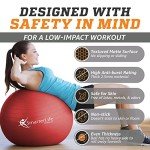 SmarterLife Anti-Burst Yoga and Fitness Ball - Red