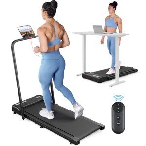 THERUN 2 in 1 Folding Walking Pad Treadmill