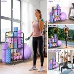 Home Gym Storage Rack for Yoga Mats and Weights
