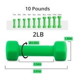 Colorful Neoprene Dumbbell Set, 1-15 LB, Hex Shape