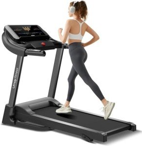 UMAY Folding Incline Treadmill with Pulse Sensors