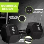 Fitvids 25LB Rubber Hex Dumbbell for Home Gym