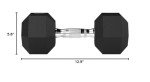 30 lb Rubber Hex Dumbbell - Black