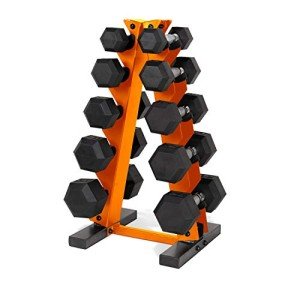 150 LB Hex Dumbbell Weight Set with Rack