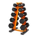 150 LB Hex Dumbbell Weight Set with Rack