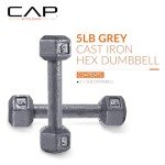 CAP Barbell 5 lb Cast Iron Hex Dumbbells