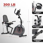 Sunny Health & Fitness Recumbent Bike with Bands