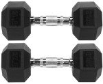 20LB Rubber Hex Dumbbells - Set of 2
