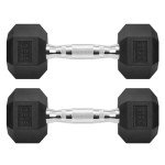 7.5 lb Rubber Coated Hex Dumbbells - Pair