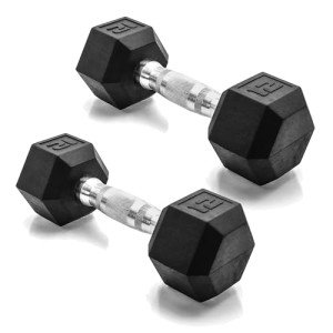 12 LB Coated Hex Dumbbell Weight Pair