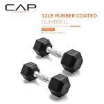 12 LB Coated Hex Dumbbell Weight Pair