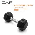 CAP Barbell 15 LB Coated Hex Dumbbell