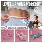 Adjustable Aerobic Stepper Set with Dumbbells