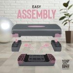 Adjustable Aerobic Stepper Set with Dumbbells