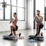 Adjustable Aerobic Stepper Set with Dumbbells