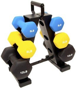 Neoprene Dumbbell Set with Rack - 50LB Total