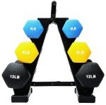 Neoprene Dumbbell Set with Rack - 50LB Total