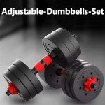 Adjustable Dumbbell Set with Barbell Connector