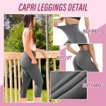 4 Pack High Waisted Capri Leggings with Pockets
