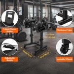 Adjustable Dumbbell Stand with Tablet Holder and Casters