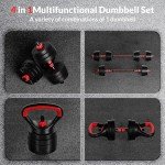 Adjustable 4-in-1 Dumbbell Set with Weights